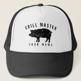 Vintager Schweinlogogrill-Haupthut für Truckerkappe