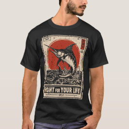 Vintager Schwertfisch | Ozeankriegerportrait T-Shirt