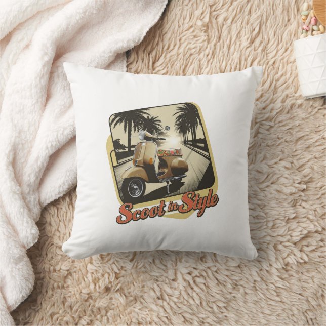 Vintager Scoot in Style Throw Kissen (Decke)