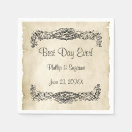 Vintager Scroll-Arbeitstag Serviette