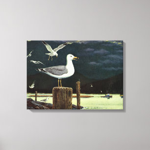 Vintager Seagull-Halssteg, Meervögel Leinwanddruck