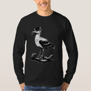 Vintager Seagull-Vogel rauchenden Hat Rope Nautica T-Shirt