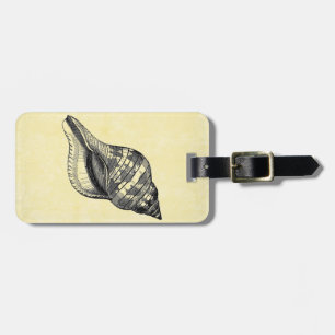 Vintager Seashell auf Cream Gepäckanhänger