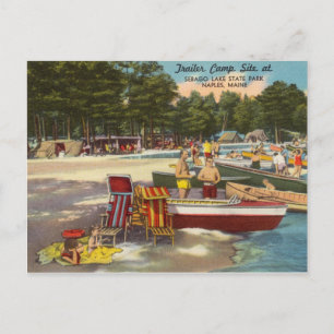 Vintager Sebago Staat Park Neapel, Maine Postkarte
