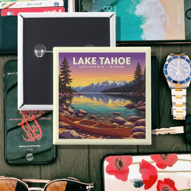 Vintager See Tahoe California Nevada Button (Von Creator hochgeladen)