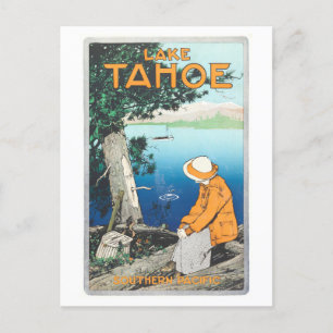 Vintager See Tahoe Südpazifik Poster Postkarte