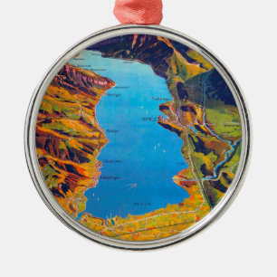 Vintager See Thun Schweiz Reisen Silbernes Ornament
