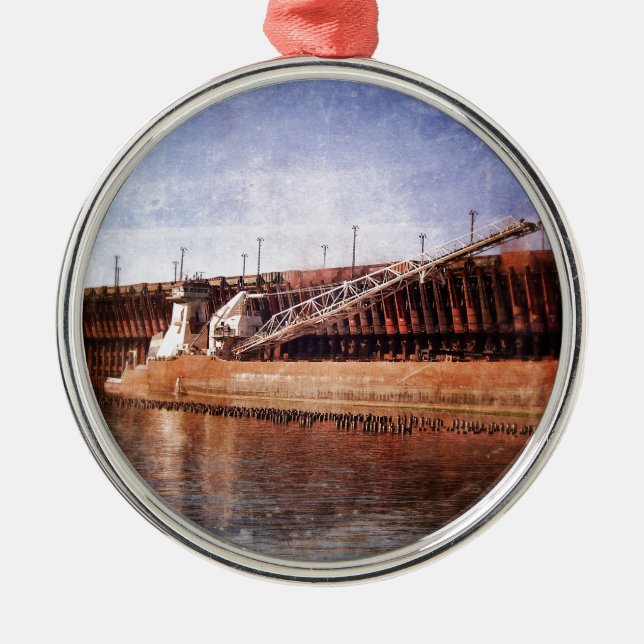 Vintager Seefrachter Ornament Aus Metall (Vorne)