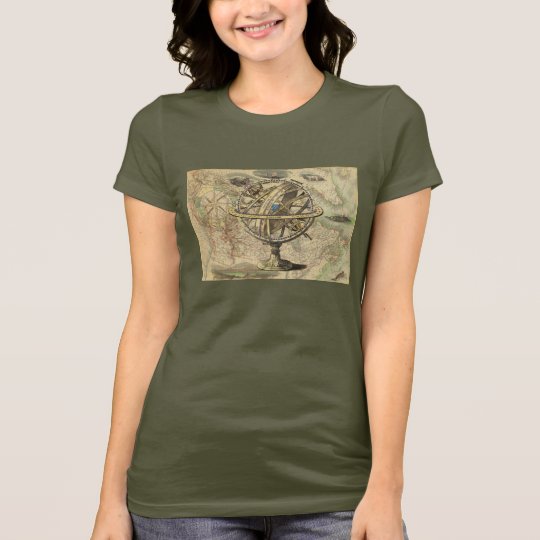 Vintager Seekompaß und Karte T-Shirt