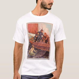 Vintager Seemann-Meerjungfrau-Fang T-Shirt