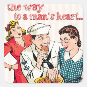 Vintager Seemann Quadratischer Aufkleber