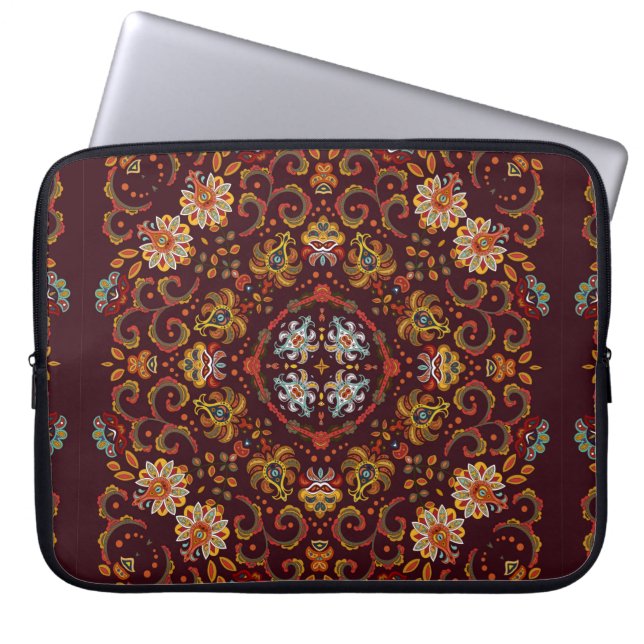 Vintager Seidenhalsschal oder Kicherquadrat Laptopschutzhülle (Vorderseite)