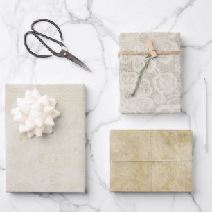 Vintager Seitenauftritt Geschenkpapier Set