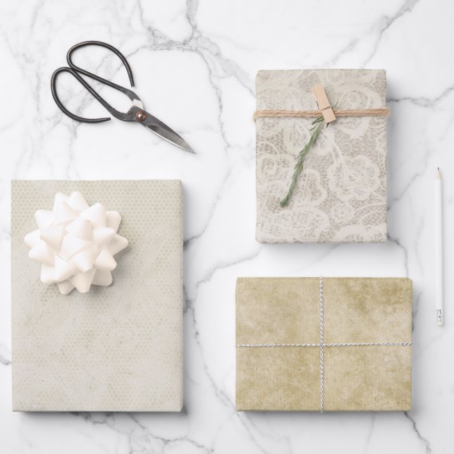 Vintager Seitenauftritt Geschenkpapier Set (Vorderseite)