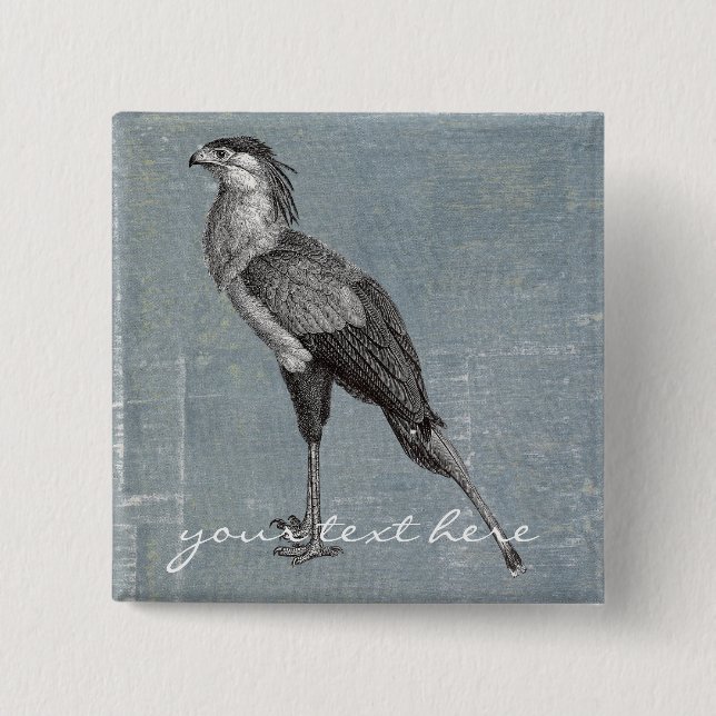 Vintager Sekretär Bird Button (Vorderseite)
