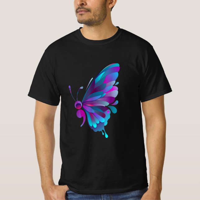 Vintager Semikolon Schmetterling-Halbkolon-Tattoo T-Shirt (Vorderseite)