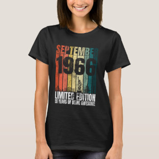 Vintager September 1966 Bday Graphic 55 Years 55. T-Shirt
