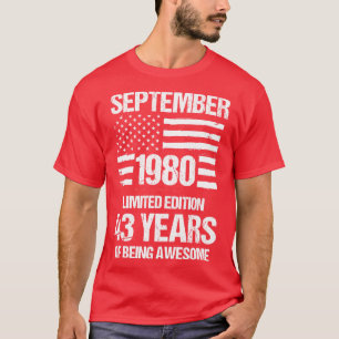 Vintager September 1980 Limited Edition 43 Jahre T-Shirt