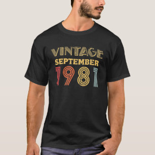 Vintager September 1981 Retro 40 Jahre alt 40 Jahr T-Shirt