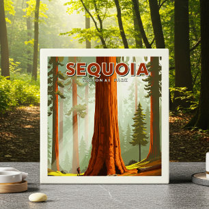 Vintager Sequoia-Nationalpark Fliese