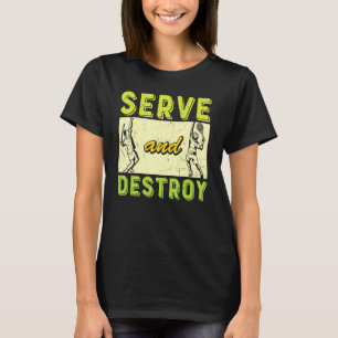 Vintager Service und Zerstörung des Tennisspielpla T-Shirt