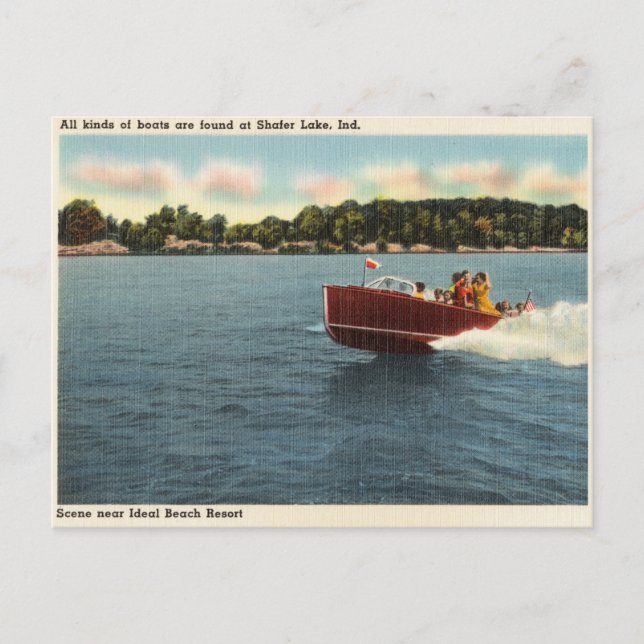 Vintager Shafer Lake, Indiana Postkarte (Vorderseite)