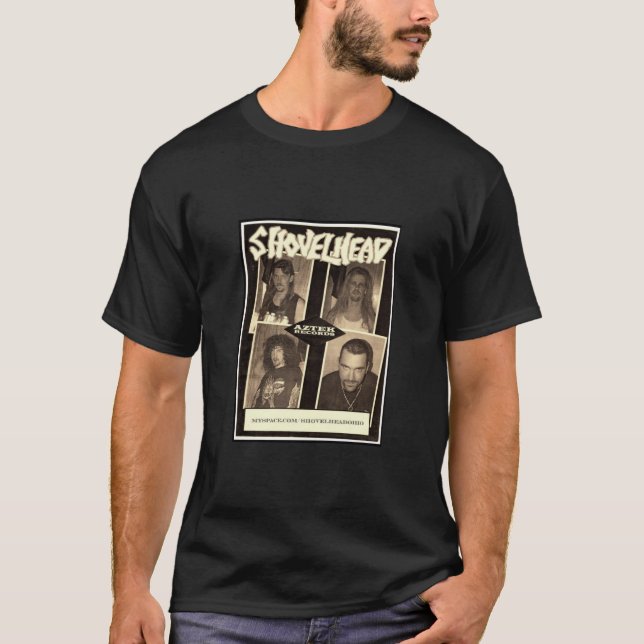 VINTAGER Shovelhead schwarzer T - Shirt (Vorderseite)