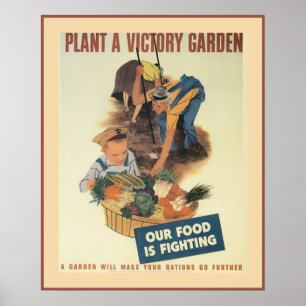 Vintager Sieg-Garten Poster