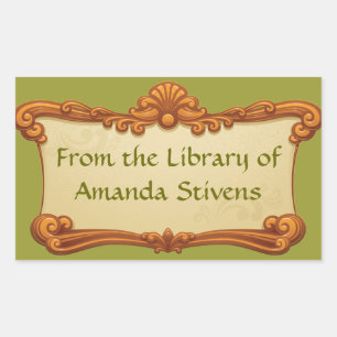 Vintager Sign Library-Aufkleber Rechteckiger Aufkleber