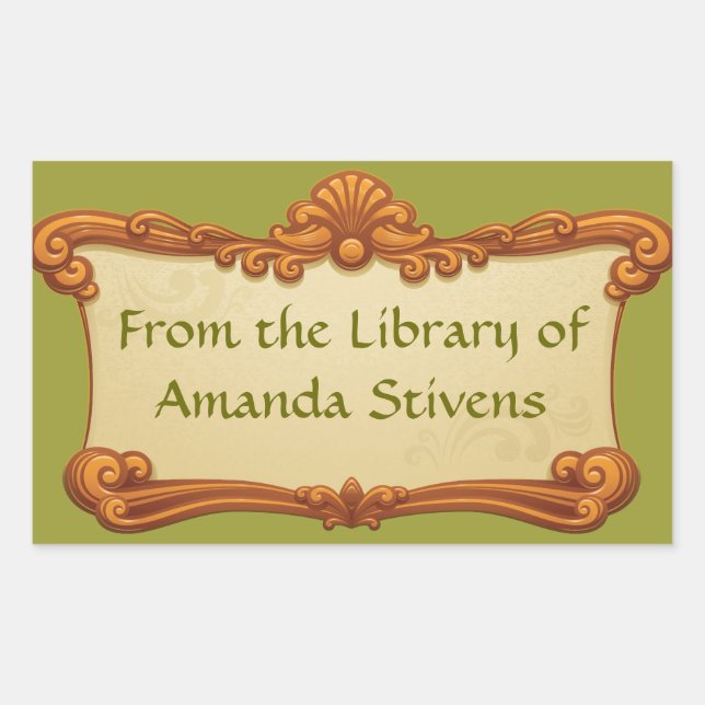 Vintager Sign Library-Aufkleber Rechteckiger Aufkleber (Vorderseite)