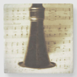 Vintager silberner Clarinet Steinuntersetzer