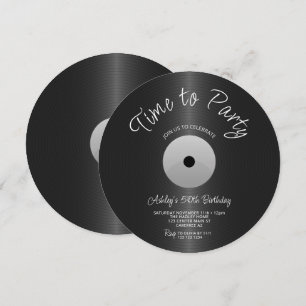 Vintager Silberrekord 50. Geburtstag Einladung