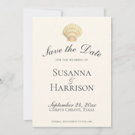 Vintager Single Seashell Wedding Save the Date