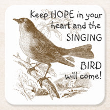 Vintager Singvogel "Behalt Hope in Your Heart"