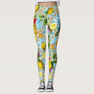 Vintager sizilianischer Zitronengarten Leggings