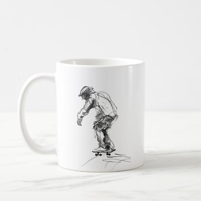 Vintager Skater in Bewegung Kaffeetasse (Links)