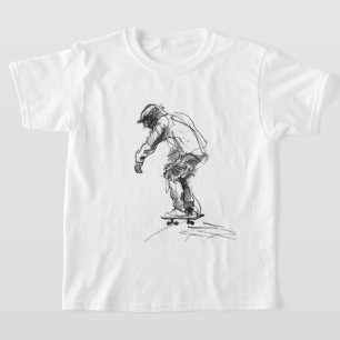 Vintager Skater in Bewegung T-Shirt