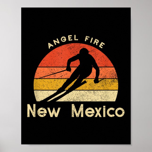 Vintager Ski Angel Fire New Mexico Berg Poster (Vorne)