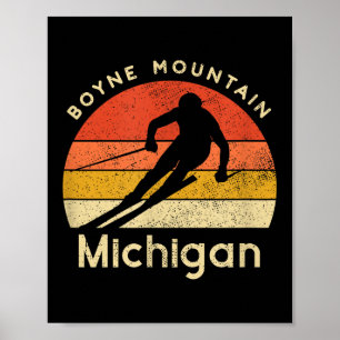 Vintager Ski Boyne Berg Michigan Poster