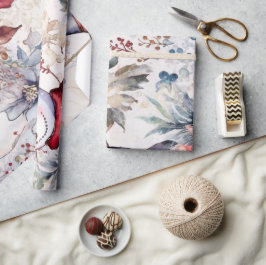 Vintager Snowman & Christmas Florals Geschenkpapier