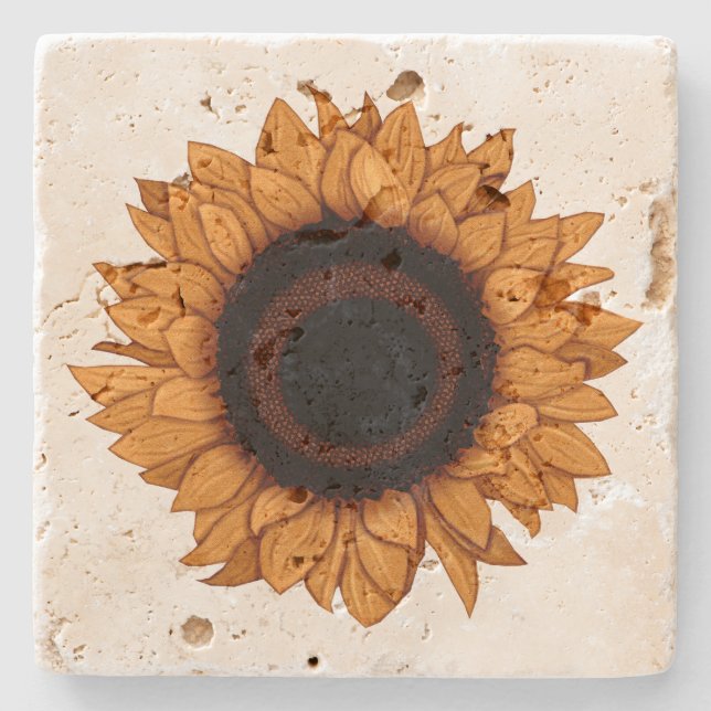 Vintager Sommer Blütenblütenblütenblütenblütenblüt Steinuntersetzer (Vorderseite)