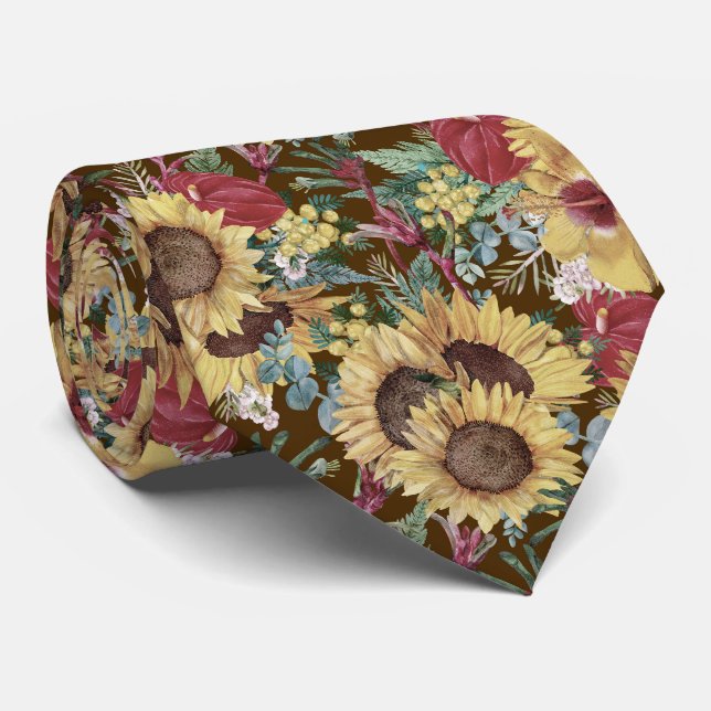 Vintager Sommer tropisch Krawatte (Gerollt)