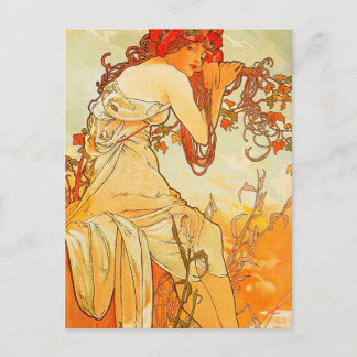Vintager Sommer von Alphonse Mucha Postkarte