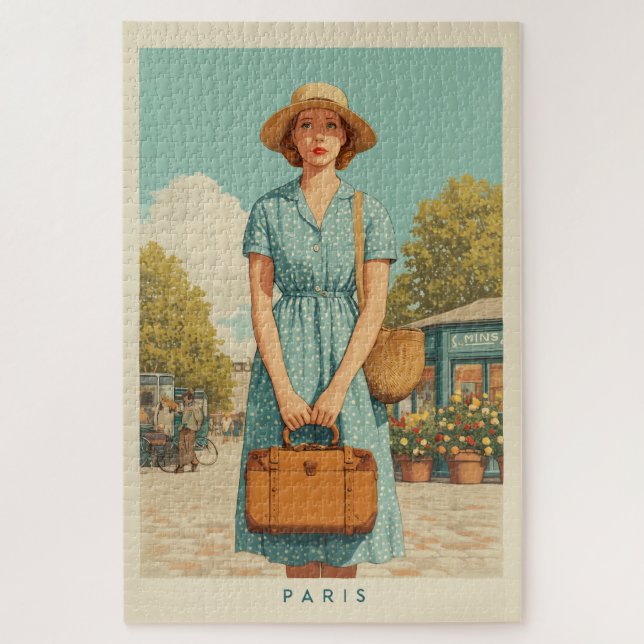 Vintager Sommerwanderweg Paris (Vertikal)