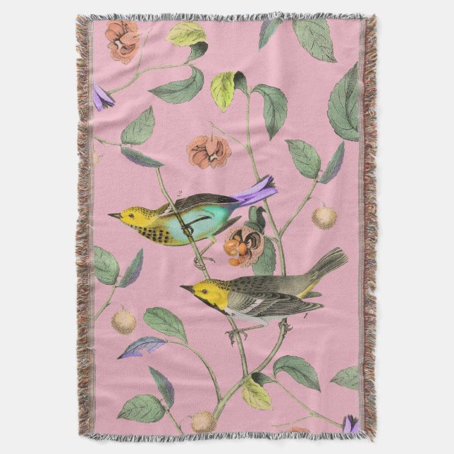 Vintager Songbird Pink Decke (Vorderseite Vertikal)