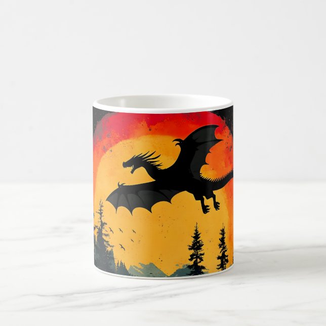 Vintager Sonnenschutzdrache Kaffeetasse (Mittel)