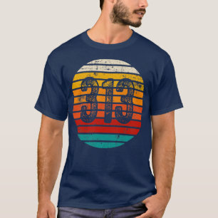 Vintager Sonnenuntergang 313-Bereichscode T-Shirt