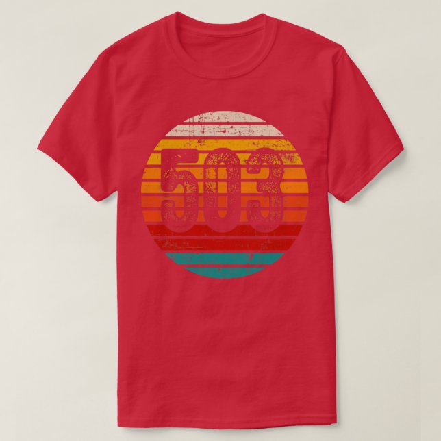 Vintager Sonnenuntergang 503 Bereichscode T-Shirt (Design vorne)