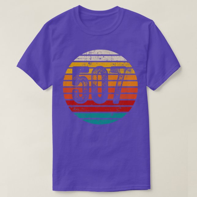 Vintager Sonnenuntergang 507 Bereichscode T-Shirt (Design vorne)