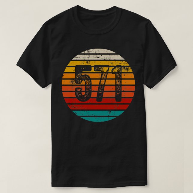Vintager Sonnenuntergang 571 Bereichscode T-Shirt (Design vorne)